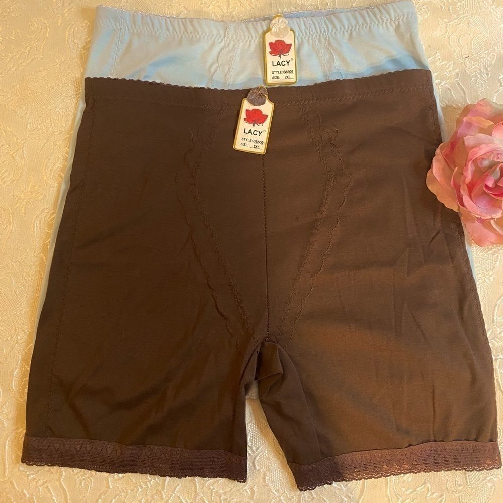 Lacy high waisted seamless shorts tummy control
